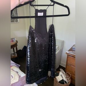 Cami Sequin Black Top